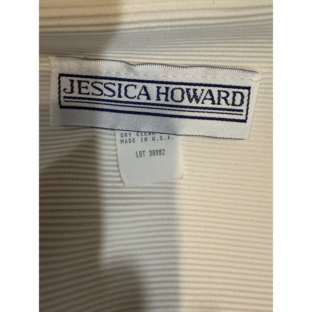 Jessica Howard Ivory Zip-Front Jacket & Black Pants Suit – Size 16 - Picture 5 of 15
